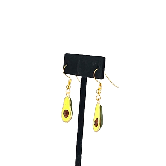 'Avocutie' Earrings🥑Lacquer over Gold Enamel✨18k Gold Plated Ear Hooks - Picture 4 of 4